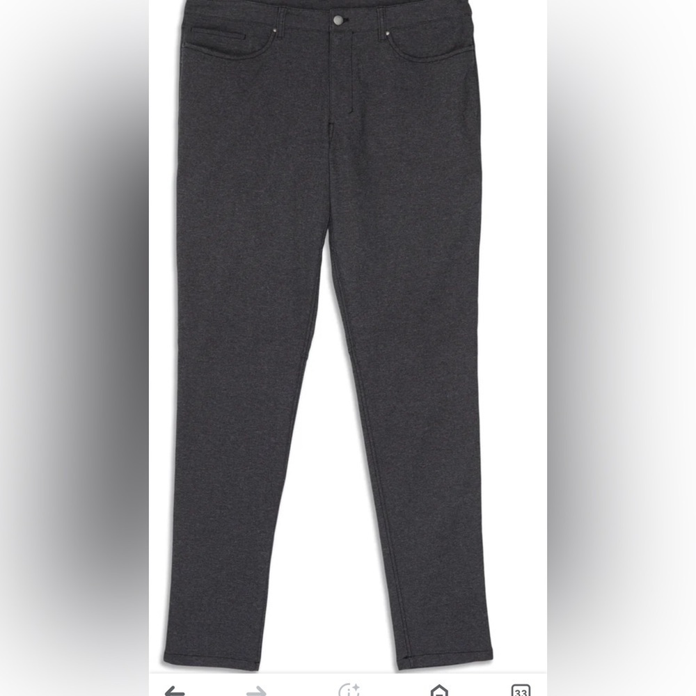 Lululemon Commission Pants Men's 32 (Fit 32x31.5) Slim fit ABC Dark Grey Stretch
